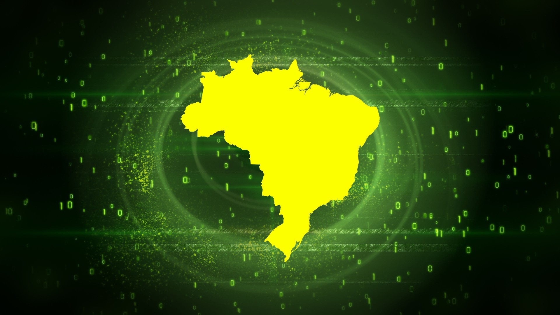 Brazil Map on Digital Background